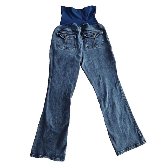 A Pea in the Pod Jeans Maternity Size Medium (32x29) RN# 79913 Bootcut Med Wash - Picture 2 of 16
